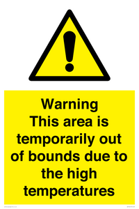 Warning This area is temporarily out of bounds due to the high temperatures
